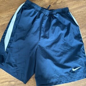 Nike Men's Navy and White Athletic Shorts